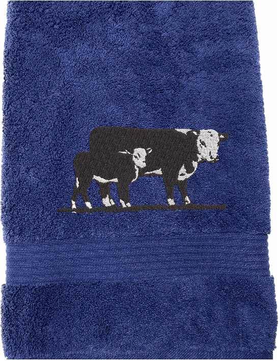 High Quality Luxury Blue Turkish bath Towel durable soft and absorbent, finished edges with a decorative band. Set has 1 bath towel 27" x 50', 1 hand towel 16" x 27", 1 washcloth 13" x 13. Embroidered with a custom design. You can personalize the bath towel with a name and an initial on the washcloth or just the designs. These luxury towels will make a wonderful wedding gift, housewarming gift, or for your own bathroom decor. Borgmanns Creations