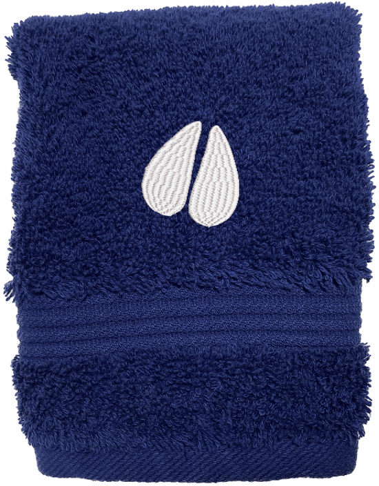 High Quality Luxury Blue Turkish washcloth durable soft and absorbent, finished edges with a decorative band. Set has 1 bath towel 27" x 50', 1 hand towel 16" x 27", 1 washcloth 13" x 13. Embroidered with a custom design. You can personalize the bath towel with a name and an initial on the washcloth or just the designs. These luxury towels will make a wonderful wedding gift, housewarming gift, or for your own bathroom decor. Borgmanns Creations