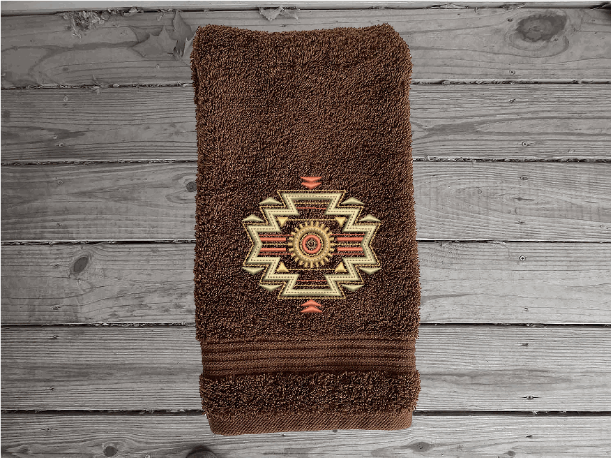 High Quality Luxury Turkish Towels durable soft and absorbent, finished edges with a decorative band. This hand towel 16" x 27". Embroidered with a custom design. These luxury towels will make a wonderful wedding gift, housewarming gift, or for your own bathroom decor. Borgmsnnd Creations