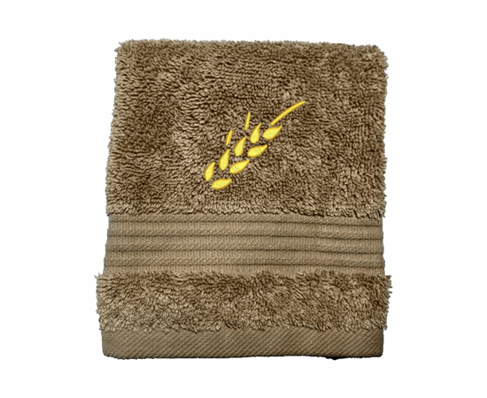 High Quality Luxury Turkish Towels durable soft and absorbent, finished edges with a decorative band. This washcloth 13" x 13", Embroidered with a custom design. These luxury towels will make a wonderful wedding gift, housewarming gift, or for your own bathroom decor. Borgmanns Creations