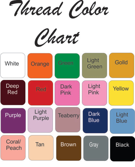 Thred Color Chart - towels - Borgmanns Creations