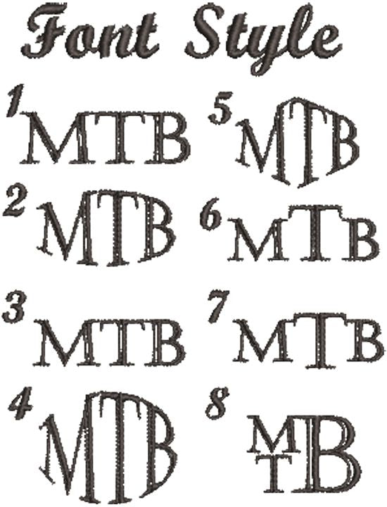 Font Style - monogram towels - Borgmanns Creations