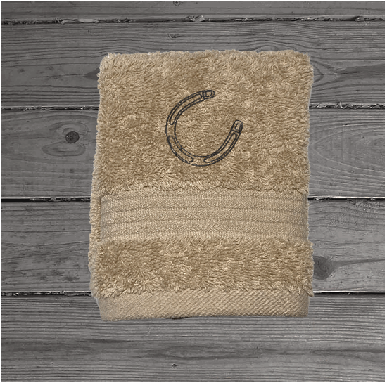 Bath Towels, Embroidered Appaloosa Horse Personalized Embroidery Bath Towel Set - Beige