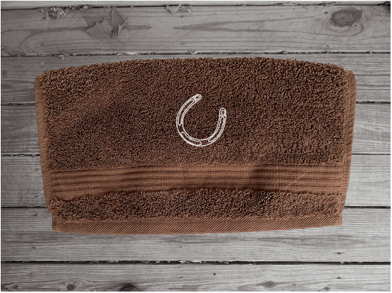 Bath Towels, Embroidered Appaloosa Horse Personalized Embroidery Bath Towel Set - Brown