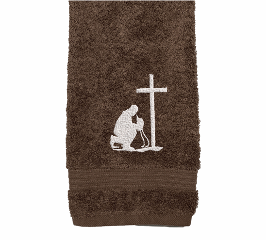 High Quality Luxury Turkish Towel durable soft and absorbent, finished edges with a decorative band. Hand towel 16" x 27'. Embroidered with a custom design.  These luxury towels will make a wonderful wedding gift, housewarming gift, or for your own bathroom decor. Borgmanns Creations