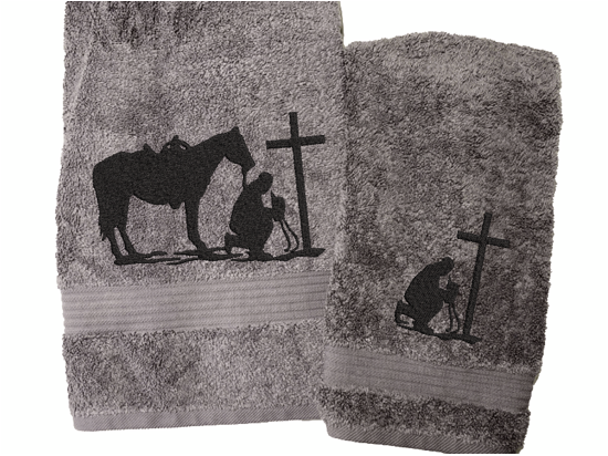 High Quality Luxury Gray Turkish bath and hand towels, durable soft and absorbent, finished edges with a decorative band. Set has 1 bath towel 27" x 55", 1 hand towel 16" x 27", 1 washcloth 13" x 13". Embroidered with a custom design. You can personalize the towel set with a name and an initial on the washcloth or just the designs. These luxury towels will make a wonderful wedding gift, housewarming gift, or for your own bathroom Borgmanns Creations