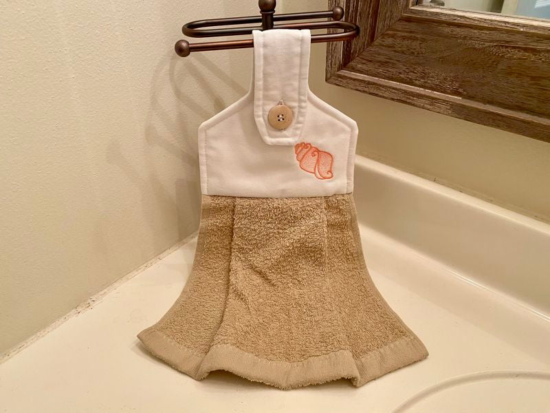 Seashell Hanging Hand Towel -Embroidered Design