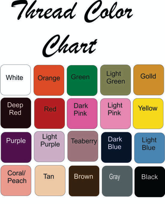 Thread Color Chart - towels - Borgmanns Creations