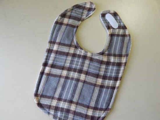 This bib and burp cloth set, woodland checkered design, will make a cute gift for the new born baby shower. Made of flannel top and terry cloth backing. This bib is 9" from neck to bottom  8" wide and the burp cloth is a prefold diaper. A great birthday gift for the toddler, custom gift - Borgmanns Creations