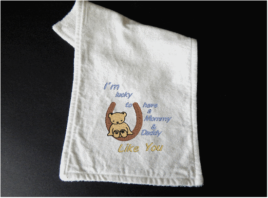 Bib and burp cloth set - western theme - bib 9" from neck to bottom - 8" wide - burp cloth 16" x 8" -will make a cute gift for the new born baby shower -made of flannel top and terry cloth backing - Borgmanns Creations 3