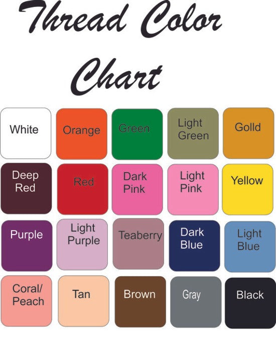 Thread color Chart - bib burp cloth set - -  Borgmanns Creations - 5