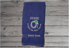 Load image into Gallery viewer, Custom blue hand towel western home decor - bathroom and kitchen towel. - premium soft towel great wedding shower gift, housewarming gift, birthday present, etc. - western theme country farmhouse decor - Borgmanns Creations - 2
