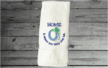 Load image into Gallery viewer, Custom white hand towel western home decor - bathroom and kitchen towel. - premium soft towel great wedding shower gift, housewarming gift, birthday present, etc. - western theme country farmhouse decor - Borgmanns Creations - 4
