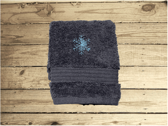 Christmas Barn - Embroidered Gray Bath Towel Set Or Individual Towels