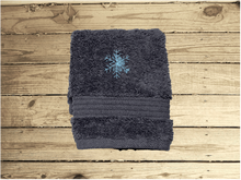 Load image into Gallery viewer, Christmas Barn - Embroidered Gray Bath Towel Set Or Individual Towels
