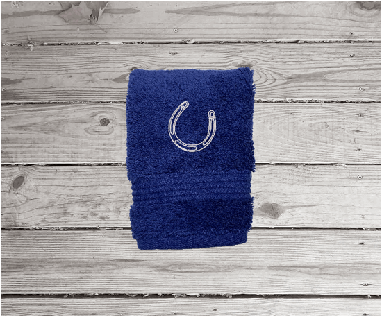Bath Towels, Embroidered Appaloosa Horse Personalized Embroidery Bath Towel Set - Blue