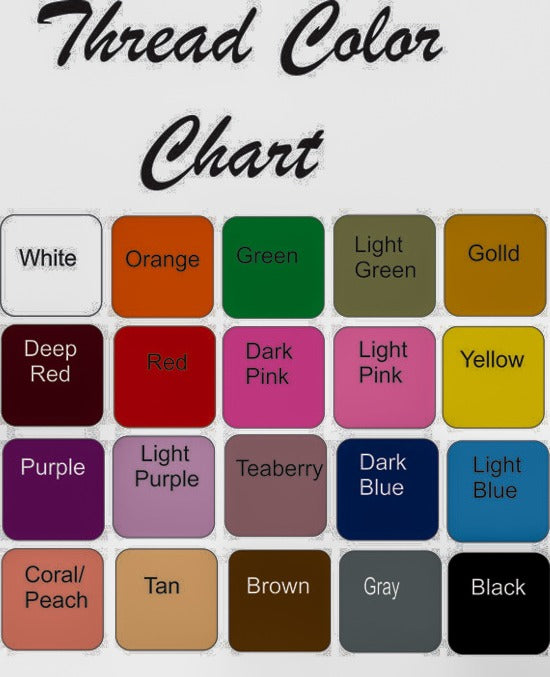 Thread Color Chart - hand towel - Borgmanns Creations 