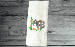 White hand towel - monogram wedding gift - new home gift - personalized initials - gift for her - best friend - farmhouse rustic decor - housewarming gift - grandma's new room - Borgmanns Creations 5