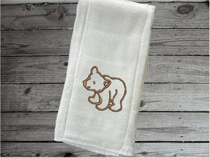 This diaper burp cloth with bear design would be the perfect baby shower gift for one on the farm, embroidered decorative diaper. Makes a useful gift for any meal of the day or to keep handy through the whole day. Baby burp cloth a gift for mom to be. - Borgmanns-Creations -1