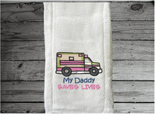 Load image into Gallery viewer, Bib burp cloth set - embroidered first responder - Borgmanns Creations 3
