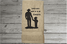 Load image into Gallery viewer, Beige custom towels western design - gift for dad or grandfathers on Fathers Day or his birthday - personalized bath hand towel embroidered country home decor gifts - gift for the cowboy in your life - Borgmanns Creations 2
