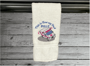 White bathroom hand towel - embroidered first responder Paramedic - dad gift from his son/ daughter - kitchen decor - Borgmanns Creations 4