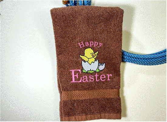 Brown hand towel -Easter design wonderful holiday gift - gift for mom Easter decorations - bathroom or kitchen - home decor premium soft and absorbent towel - housewarming gift- Borgmanns Creations 4 - 