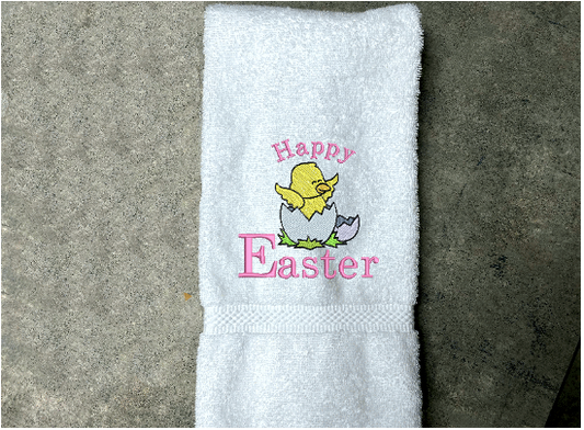 White hand towel -Easter design wonderful holiday gift - gift for mom Easter decorations - bathroom or kitchen - home decor premium soft and absorbent towel - housewarming gift- Borgmanns Creations 1