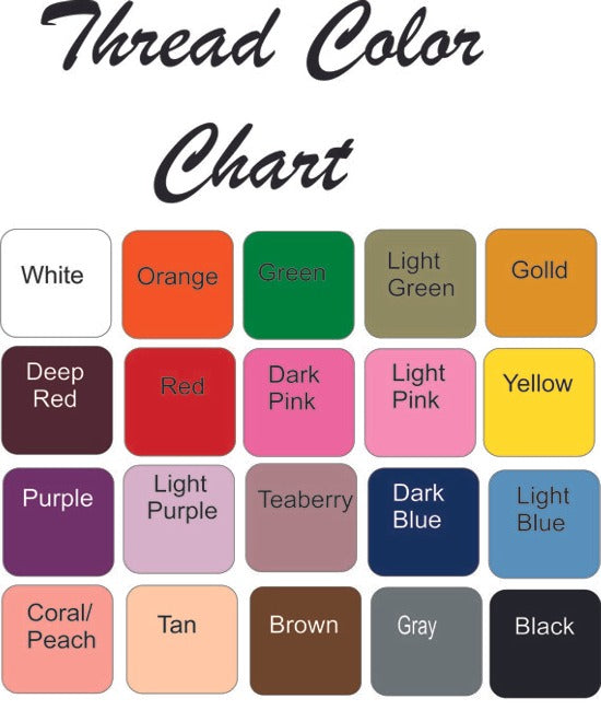 Thread Color Chart - Bath towel set - Borgmanns Creations 