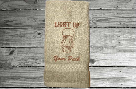 Western Hand Towel, Country Farmhouse Decor, Light Up Your Path
