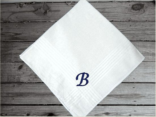 Mans initial handkerchief personalized cotton handkerchief, 16