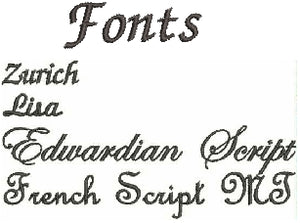 Fonts - handkerchiefs - Borgmanns Creations 
