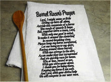 Load image into Gallery viewer, Barrel Racers Prayer - embroidered tea towel western theme- farmhouse decor - Kitchen cotton towel 29&quot; x 29&quot;  home decor housewarming gift for her. Wonderful gift for the bridal shower for the cowgirl barrel racer - Borgmanns Creations 1
