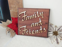 Load image into Gallery viewer, Wood wall hanging plaque - laser cut laun wood - glued to 1&quot; beveled edge mahogany stained wood - farmhouse wood wall art - 10 1/4&quot; x 9 1/4&quot; -  Borgmanns Creations 
