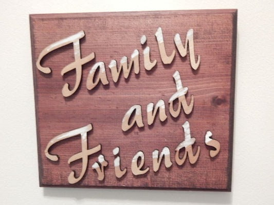 Wood wall hanging plaque - laser cut laun wood - glued to 1" beveled edge mahogany stained wood - farmhouse wood wall art - 10 1/4" x 9 1/4" - Borgmanns Creations