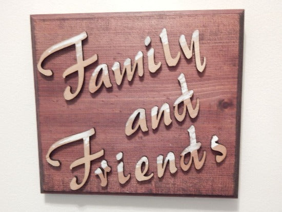 Wood wall hanging plaque - laser cut laun wood - glued to 1
