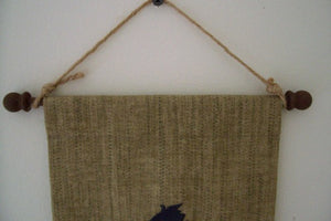 Horse wall hanging banner, tapestry material, polyester material backing, on doll stick, wood knobs, jute hanger 3", 13" x 7" ( tapestry ), embroidery thread tassel ( 3" ), horse lovers gift for their home decor, wonderful gift for a housewarming, birthday idea, boys room, den, etc.  Farmhouse decor- Borgmanns Creations 3