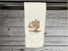 Load image into Gallery viewer, White Southwest hand towel, terry towel 16&quot; x 30&quot; - white towel 16&quot; x 30&quot; embroidered design makes a nice addition for your farmhouse bathroom decor, kitchen decor or for a guest bath. A wonderful wedding gift, shower gift, housewarming gift, birthday gift, etc. - Borgmanns Creations
