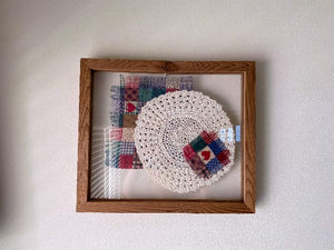 Round doily with country material for accent - home decor - Borgmanns Creations 2